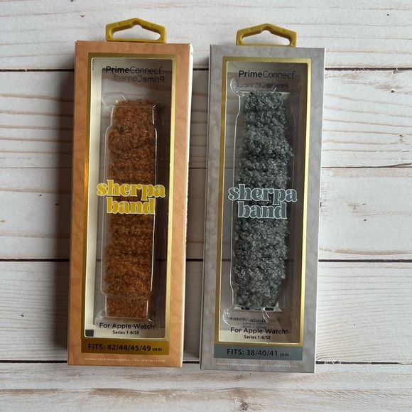 Sherpa Bands Scrunchie style Apple Watch Band in Brown and Gray - Picture 1 of 3